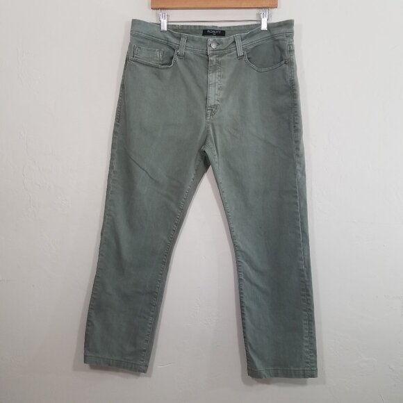 Fidelity Denim JIMMY Soft Green Straight Leg Jeans Size 38 - Picture 1 of 9